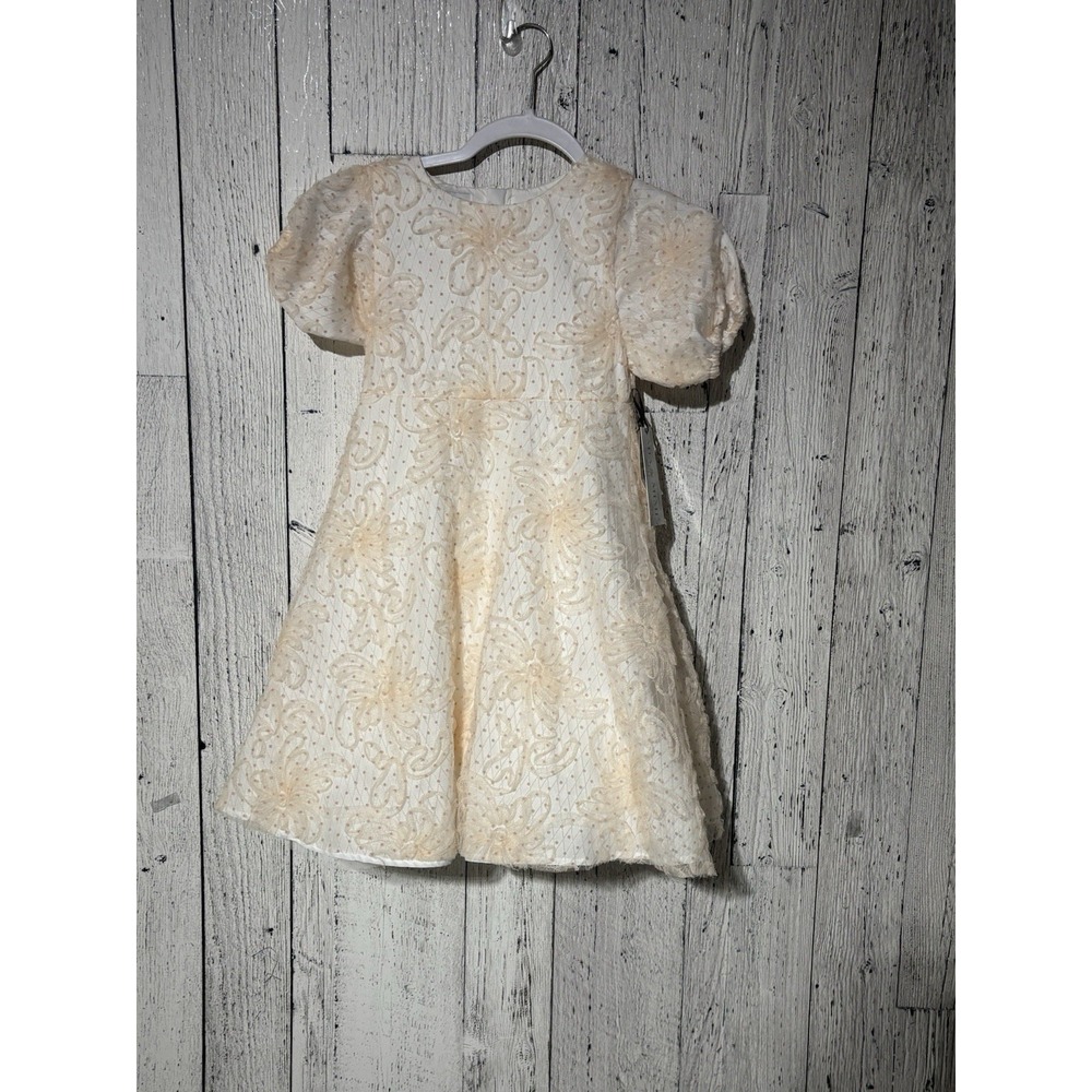 Mia and Mimi Girl Dress Size 8 Pink Floral Lace with Crinoline Wedding Formal‎